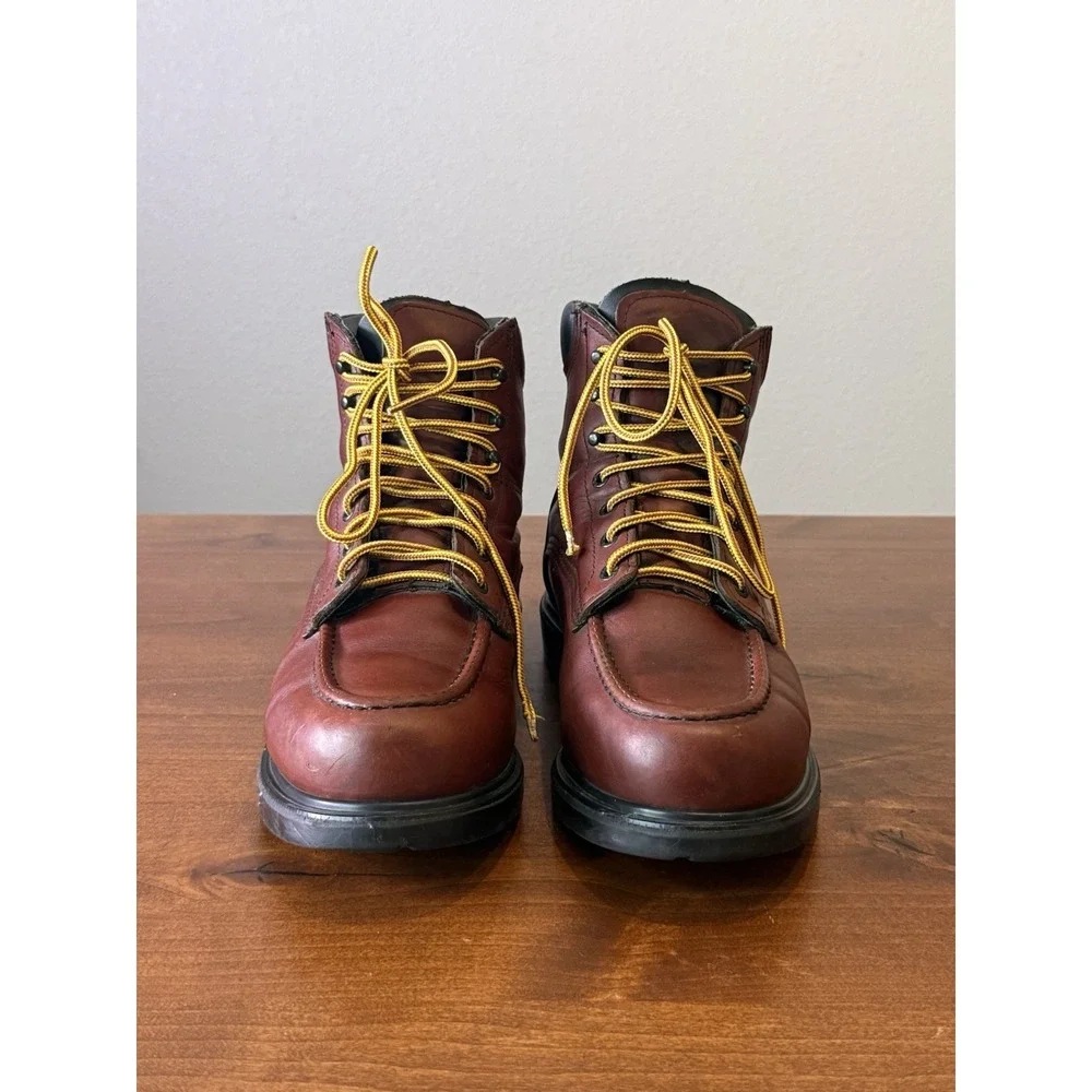 Red Wing Moc Toe Boots Burgundy 202 SUPERSOLE 6-INCH SOFT TOE Men's US 10.5 $254